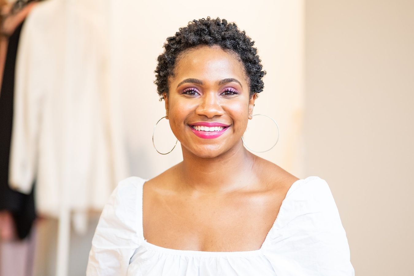 High Key lighting example image of young woman in a lightly lit room