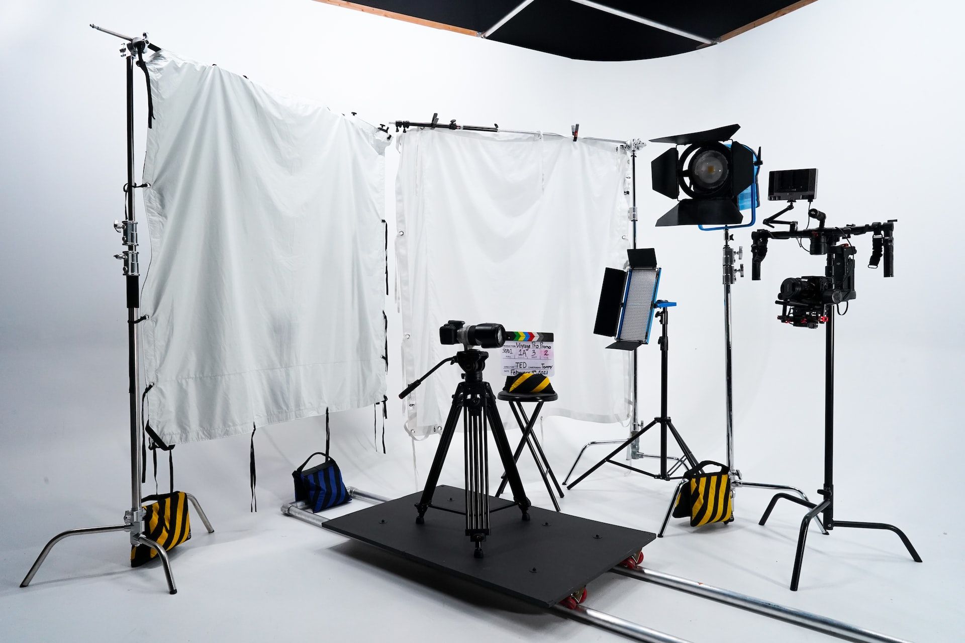 image showing a video camera setup in a studio