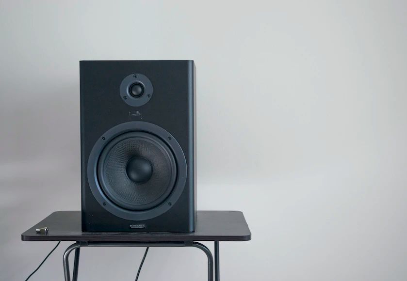 image of a large studio monitor speaker