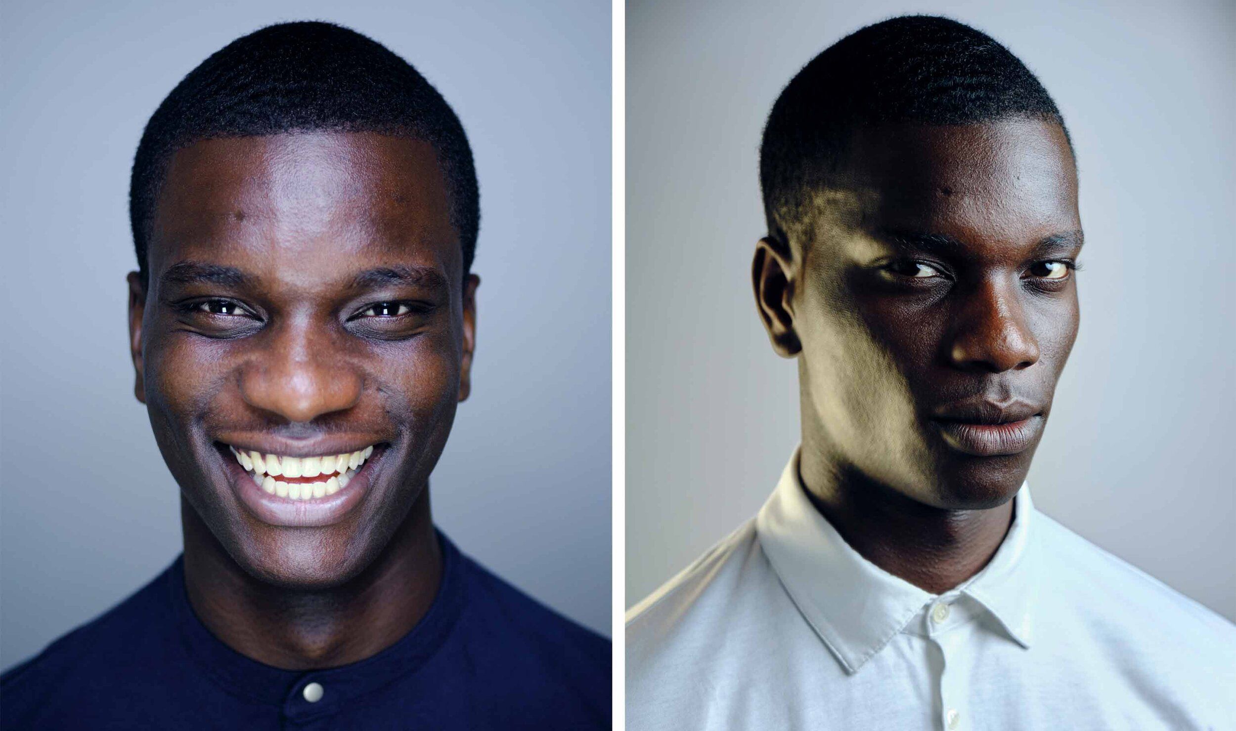 two headshots of a man by headshot photographer in London, Jon Holloway