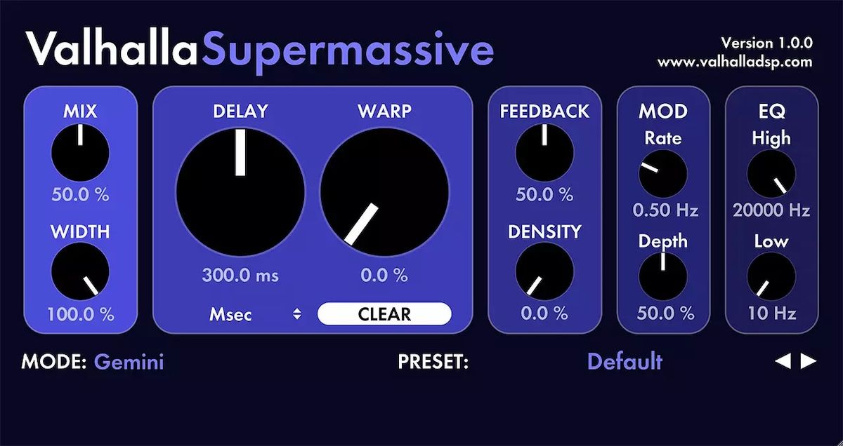 Valhalla Supermassive audacity plugin reverb dials