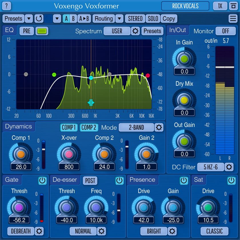 Voxformer plugin user interface